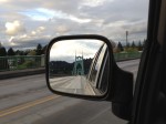 St. Johns Bridge in my car mirror, by Shannon Wilkinson Portland, Oregon