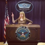 Shannon Wilkinson screwing around at the Pentagon before the tour, where no photo-taking is allowed.