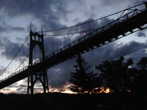 St Johns Bridge at Sunset, Portland, Oregon by Shannon Wilkinson