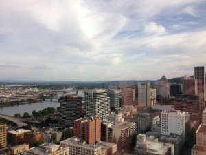 View of Portland from the 30th floor of the US Bank Tower.