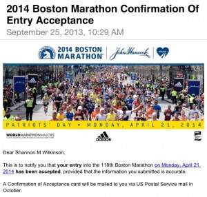 Shannon Wilkinson makes the cut for the 2014 Boston Marathon
