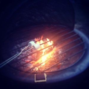 Fire, sweets and friends. Good times. 